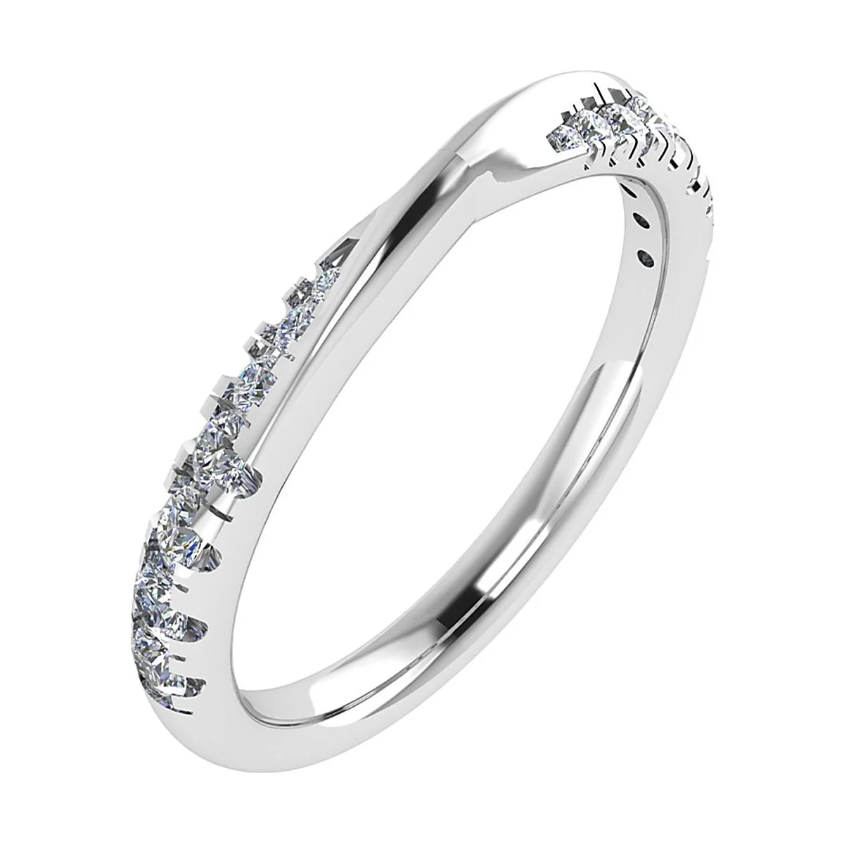 Crossover Diamond Wedding Ring