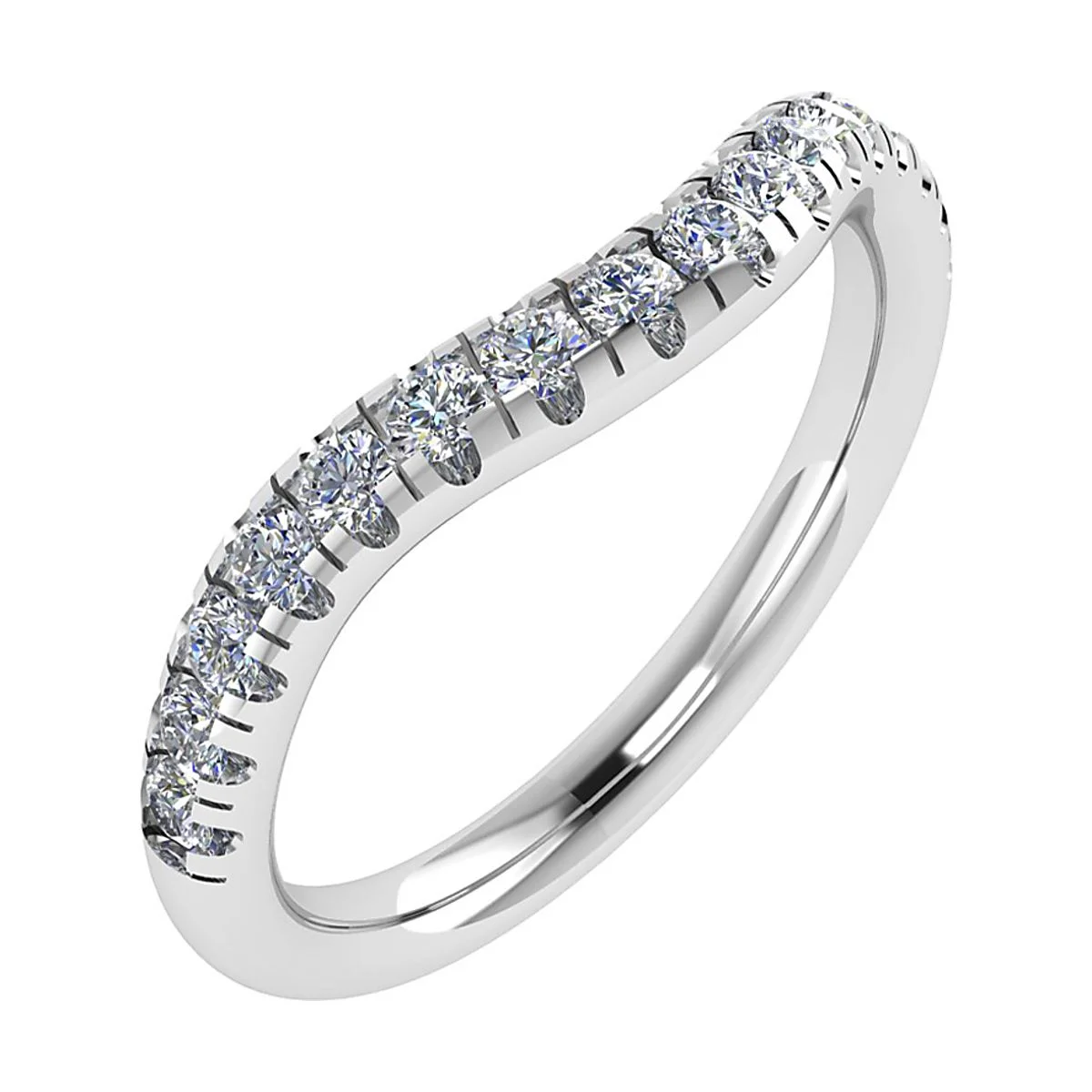 Curved Diamond Wedding Ring
