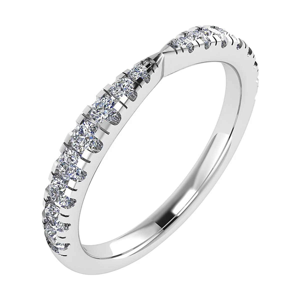 Shared Claw Diamond Wedding Ring