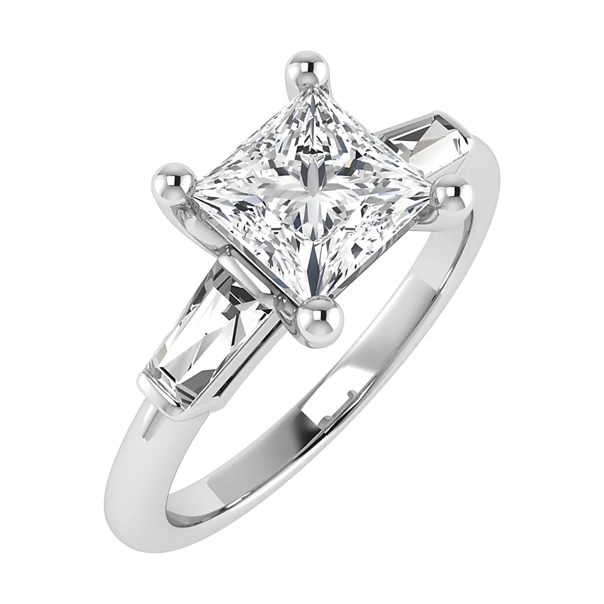 Princess Cut Three-Stone Engagement Ring